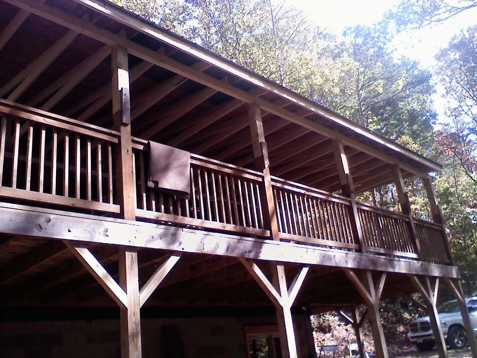 Timber framing under a new elevated porch and deck — Roof Leak Repair in Santa by Roofing Brothers